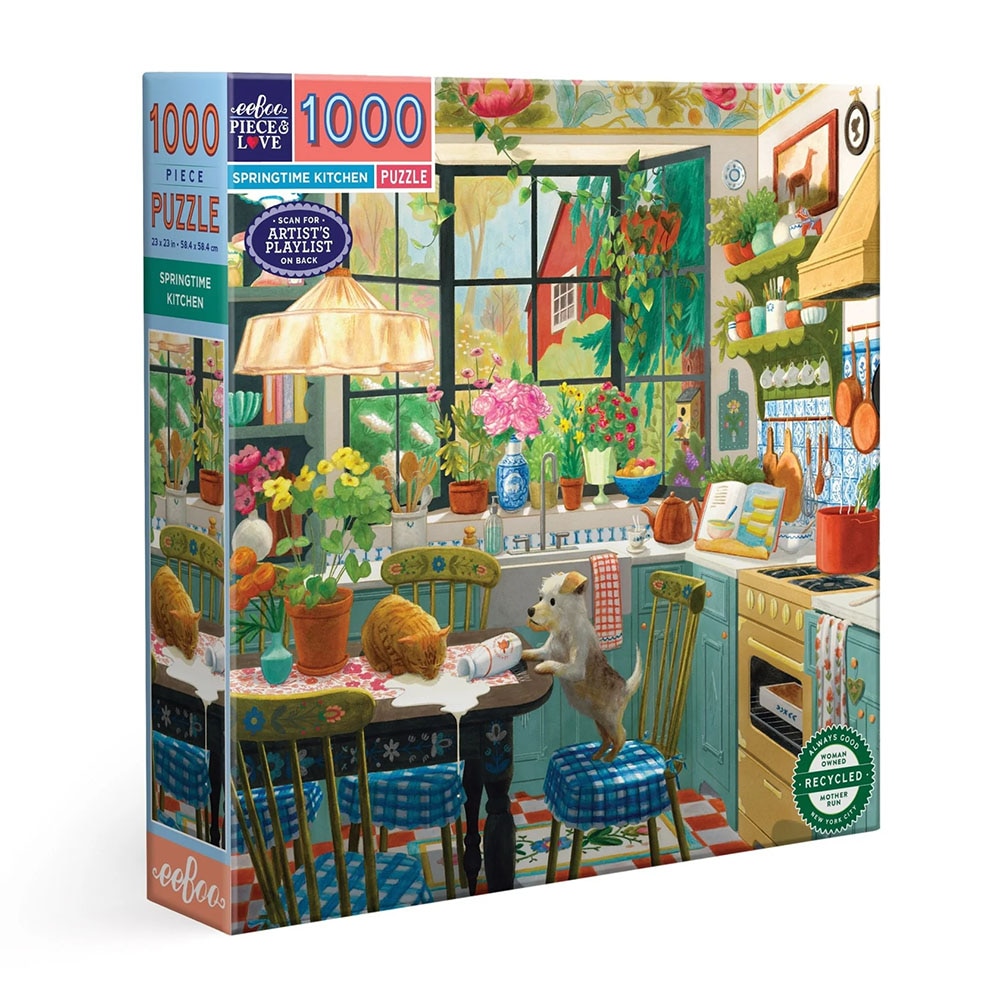 Eeboo, Puzzle, Gifts, 1000 piece, Jigsaw, Springtime Kitchen, 930775